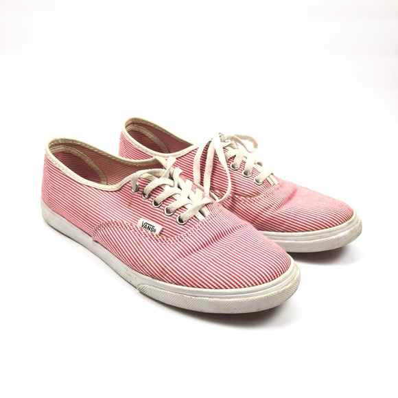 VANS Red and White Striped Shoes - Picture 1 of 9